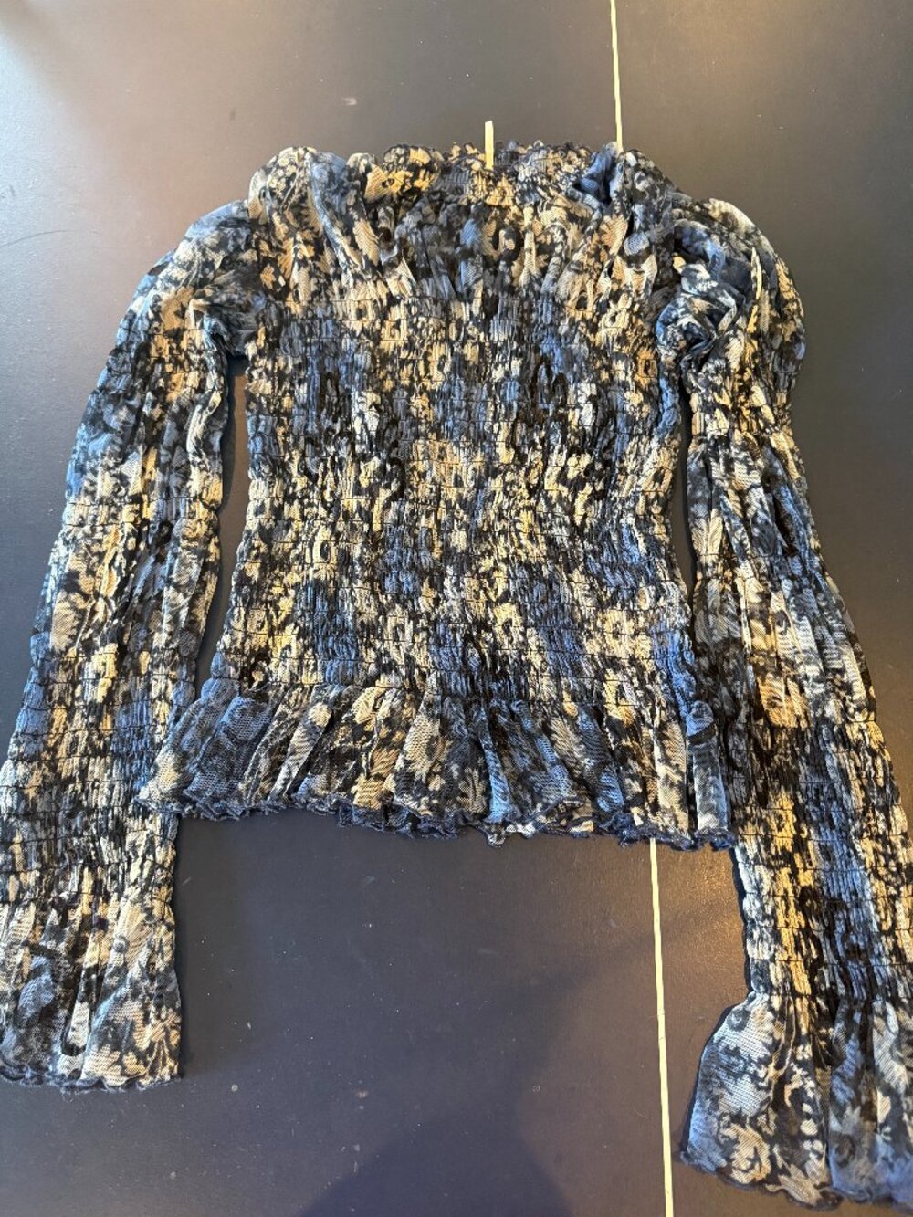 Free People Sheer Blue Blouse